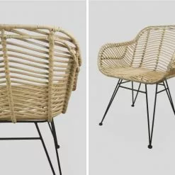 Alice's Garden 2 Fauteuils En Rotin Naturel Et Métal, Coussins Noir 11 Alice's Garden 2 Fauteuils En Rotin Naturel Et Métal, Coussins Noir -Chaise Soldes Magasin 2 fauteuils en rotin naturel et metal coussins noir 5