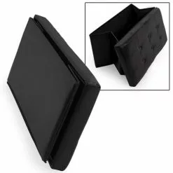 Tectake Poufs Banc Coffre De Rangement Pliable Grand Aspect Cuir 80x40x40cm Noir 11 Tectake Poufs Banc Coffre De Rangement Pliable Grand Aspect Cuir 80x40x40cm Noir -Chaise Soldes Magasin banc coffre de rangement pliable grand aspect cuir 80x40x40cm noir 5