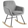 Beliani Fauteuils Chaise à Bascule En Velours Gris