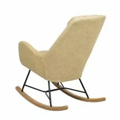 Beliani Fauteuils Chaise à Bascule Jaune -Chaise Soldes Magasin chaise a bascule jaune 3