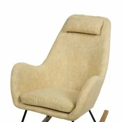 Beliani Fauteuils Chaise à Bascule Jaune -Chaise Soldes Magasin chaise a bascule jaune 4