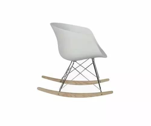 Meubles & Design Fauteuils Chaise à Bascule Scandinave Design Blanc 3 Meubles & Design Fauteuils Chaise à Bascule Scandinave Design Blanc – Image 3