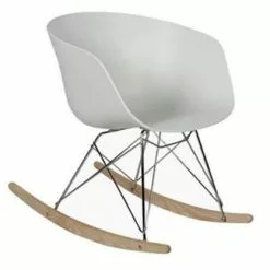 Meubles & Design Fauteuils Chaise Ă Bascule Scandinave Design Blanc
