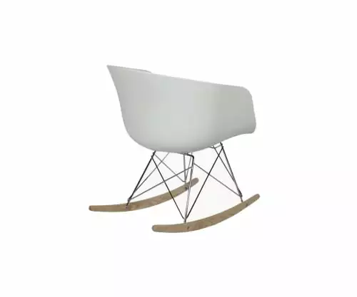 Meubles & Design Fauteuils Chaise à Bascule Scandinave Design Blanc 4 Meubles & Design Fauteuils Chaise à Bascule Scandinave Design Blanc – Image 4