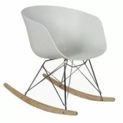Meubles & Design Fauteuils Chaise à Bascule Scandinave Design Moutarde -Chaise Soldes Magasin chaise a bascule scandinave design blanc 5