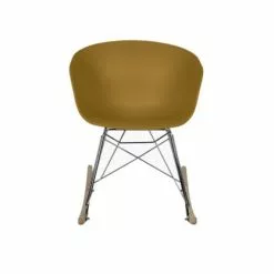 Meubles & Design Fauteuils Chaise à Bascule Scandinave Design Moutarde -Chaise Soldes Magasin chaise a bascule scandinave design moutarde 3