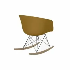 Meubles & Design Fauteuils Chaise à Bascule Scandinave Design Moutarde -Chaise Soldes Magasin chaise a bascule scandinave design moutarde 4