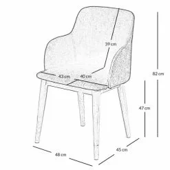 Zago Fauteuils Chaise Accoudoirs Tissu Beige Et Pieds Plaqué Chêne -Chaise Soldes Magasin chaise accoudoirs tissu beige et pieds plaque chene 4
