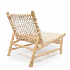 Bazar Bizar Fauteuils Chaise En Teck Naturel Blanc 1 Place -Chaise Soldes Magasin chaise en teck naturel blanc 1 place 2