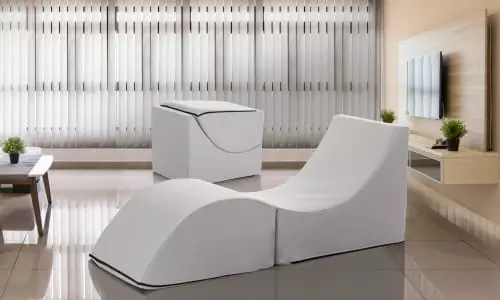 Talamo Italia Poufs Chaise Longue En éco-cuir Blanc 2 Talamo Italia Poufs Chaise Longue En éco-cuir Blanc – Image 2