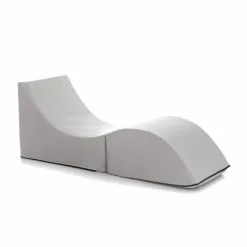Talamo Italia Poufs Chaise Longue En éco-cuir Blanc
