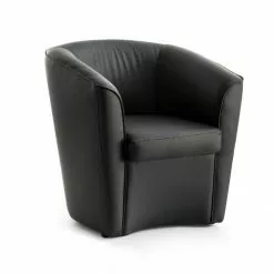Talamo Italia Fauteuils Chaise Longue En éco-cuir Noir