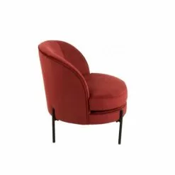 LANADECO Fauteuils Chaise Lounge Ronde Métal Et Textile -Chaise Soldes Magasin chaise lounge ronde metal et textile 2