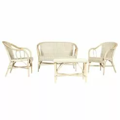 Bois Dessus Bois Dessous Ensemble En Rotin 1 Canapé 2 Fauteuils Et 1 Table Basse