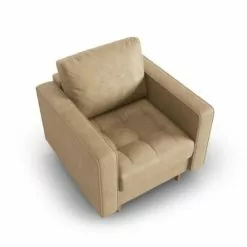 Micadoni Home Fauteuils Fauteuil 1 Place En Imitation Cuir Le Sable -Chaise Soldes Magasin fauteuil 1 place en imitation cuir le sable 4