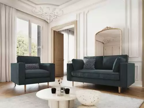 CXL By Christian Lacroix Fauteuils Fauteuil 1 Place En Tissu Structuré Bleu 2 CXL By Christian Lacroix Fauteuils Fauteuil 1 Place En Tissu Structuré Bleu – Image 2