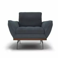 CXL By Christian Lacroix Fauteuils Fauteuil 1 Place En Tissu Structuré Bleu -Chaise Soldes Magasin fauteuil 1 place en tissu structure bleu 7