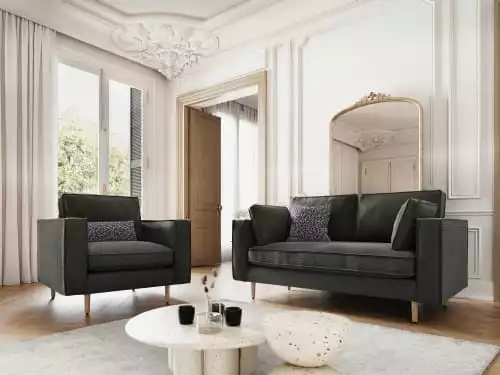 CXL By Christian Lacroix Fauteuils Fauteuil 1 Place En Tissu Structuré Gris Foncé 2 CXL By Christian Lacroix Fauteuils Fauteuil 1 Place En Tissu Structuré Gris Foncé – Image 2