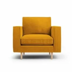 CXL By Christian Lacroix Fauteuils Fauteuil 1 Place En Tissu Structuré Jaune -Chaise Soldes Magasin fauteuil 1 place en tissu structure jaune 3