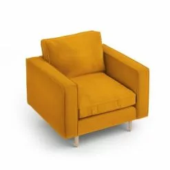 CXL By Christian Lacroix Fauteuils Fauteuil 1 Place En Tissu Structuré Jaune -Chaise Soldes Magasin fauteuil 1 place en tissu structure jaune 4