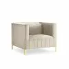 Micadoni Home Fauteuils Fauteuil 1 Place En Velours Beige