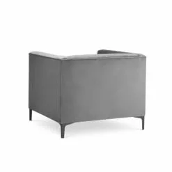 Micadoni Home Fauteuils Fauteuil 1 Place En Velours Gris Clair -Chaise Soldes Magasin fauteuil 1 place en velours gris clair 4