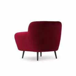 Micadoni Home Fauteuils Fauteuil 1 Place En Velours Rouge -Chaise Soldes Magasin fauteuil 1 place en velours rouge 2