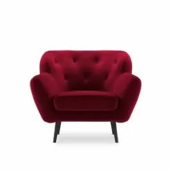 Micadoni Home Fauteuils Fauteuil 1 Place En Velours Rouge -Chaise Soldes Magasin fauteuil 1 place en velours rouge 4