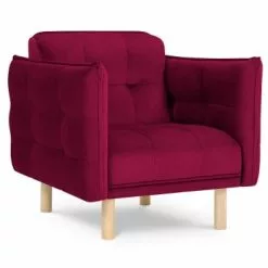 Micadoni Home Fauteuils Fauteuil 1 Place En Velours Rouge