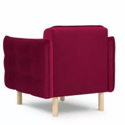 Micadoni Home Fauteuils Fauteuil 1 Place En Velours Rouge -Chaise Soldes Magasin fauteuil 1 place en velours rouge 7