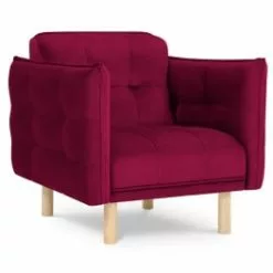 Micadoni Home Fauteuils Fauteuil 1 Place En Velours Rouge -Chaise Soldes Magasin fauteuil 1 place en velours rouge 9