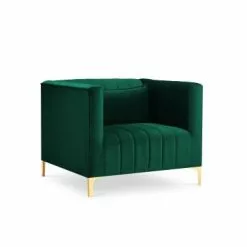 Micadoni Home Fauteuils Fauteuil 1 Place En Velours Vert Bouteille