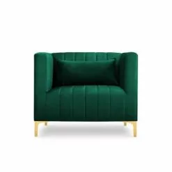 Micadoni Home Fauteuils Fauteuil 1 Place En Velours Vert Bouteille -Chaise Soldes Magasin fauteuil 1 place en velours vert bouteille 5
