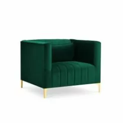 Micadoni Home Fauteuils Fauteuil 1 Place En Velours Vert Bouteille -Chaise Soldes Magasin fauteuil 1 place en velours vert bouteille 6
