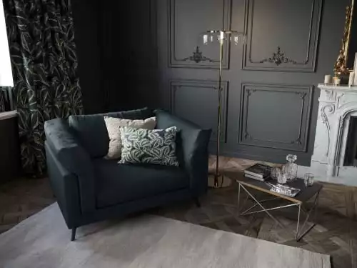 CXL By Christian Lacroix Fauteuils Fauteuil 1 Place XL En Cuir Cuir Bleu 2 CXL By Christian Lacroix Fauteuils Fauteuil 1 Place XL En Cuir Cuir Bleu – Image 2