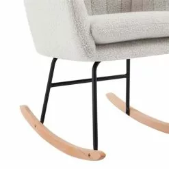 Baita Fauteuils Fauteuil à Bascule En Tissu 1 Place Blanc -Chaise Soldes Magasin fauteuil a bascule en tissu 1 place blanc 3