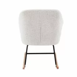 Baita Fauteuils Fauteuil à Bascule En Tissu 1 Place Blanc -Chaise Soldes Magasin fauteuil a bascule en tissu 1 place blanc 4