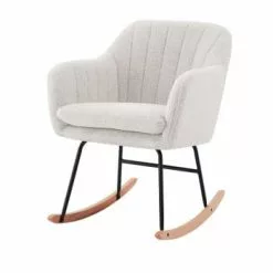 Baita Fauteuils Fauteuil à Bascule En Tissu 1 Place Beige -Chaise Soldes Magasin fauteuil a bascule en tissu 1 place blanc 6