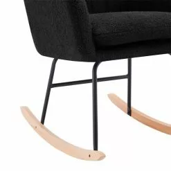 Baita Fauteuils Fauteuil à Bascule En Tissu 1 Place Noir -Chaise Soldes Magasin fauteuil a bascule en tissu 1 place noir 3