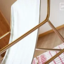 PIB Fauteuils Fauteuil à Bascule En Tissu Blanc -Chaise Soldes Magasin fauteuil a bascule en tissu blanc 4