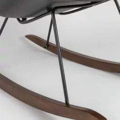 BOITE A DESIGN Fauteuils Fauteuil à Bascule En Tissu Gris Foncé -Chaise Soldes Magasin fauteuil a bascule en tissu gris fonce 2