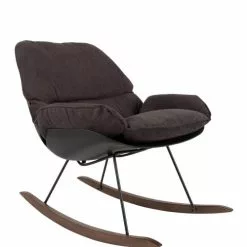 BOITE A DESIGN Fauteuils Fauteuil à Bascule En Tissu Gris Foncé