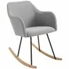 Homcom Fauteuils Fauteuil à Bascule Grand Confort Lin Gris