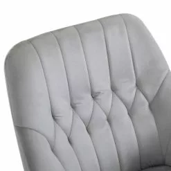 Homcom Fauteuils Fauteuil à Bascule Grand Confort Velours Gris Clair -Chaise Soldes Magasin fauteuil a bascule grand confort velours gris clair 3