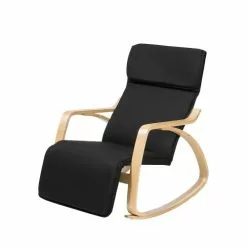 Beliani Fauteuils Fauteuil à Bascule Noir -Chaise Soldes Magasin fauteuil a bascule noir 3