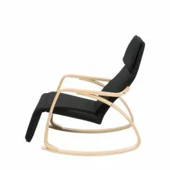 Beliani Fauteuils Fauteuil à Bascule Noir -Chaise Soldes Magasin fauteuil a bascule noir 4