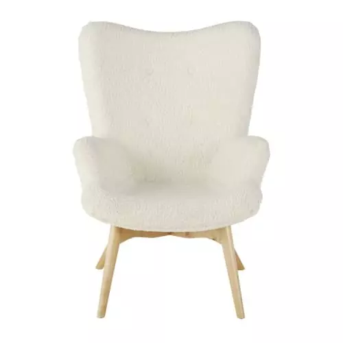 Maisons Du Monde Fauteuils Fauteuil à Bouclettes Blanches 2 Maisons Du Monde Fauteuils Fauteuil à Bouclettes Blanches – Image 2