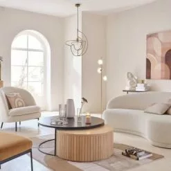 Maisons Du Monde Fauteuils Fauteuil à Bouclettes Blanches -Chaise Soldes Magasin fauteuil a bouclettes blanches 1000 3 23 209902 8