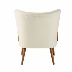 Maisons Du Monde Fauteuils Fauteuil à Bouclettes Blanches Et Bouleau Massif -Chaise Soldes Magasin fauteuil a bouclettes blanches et bouleau massif 1000 0 9 210052 3