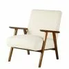 Maisons Du Monde Fauteuils Fauteuil à Bouclettes Blanches Et Frêne Massif